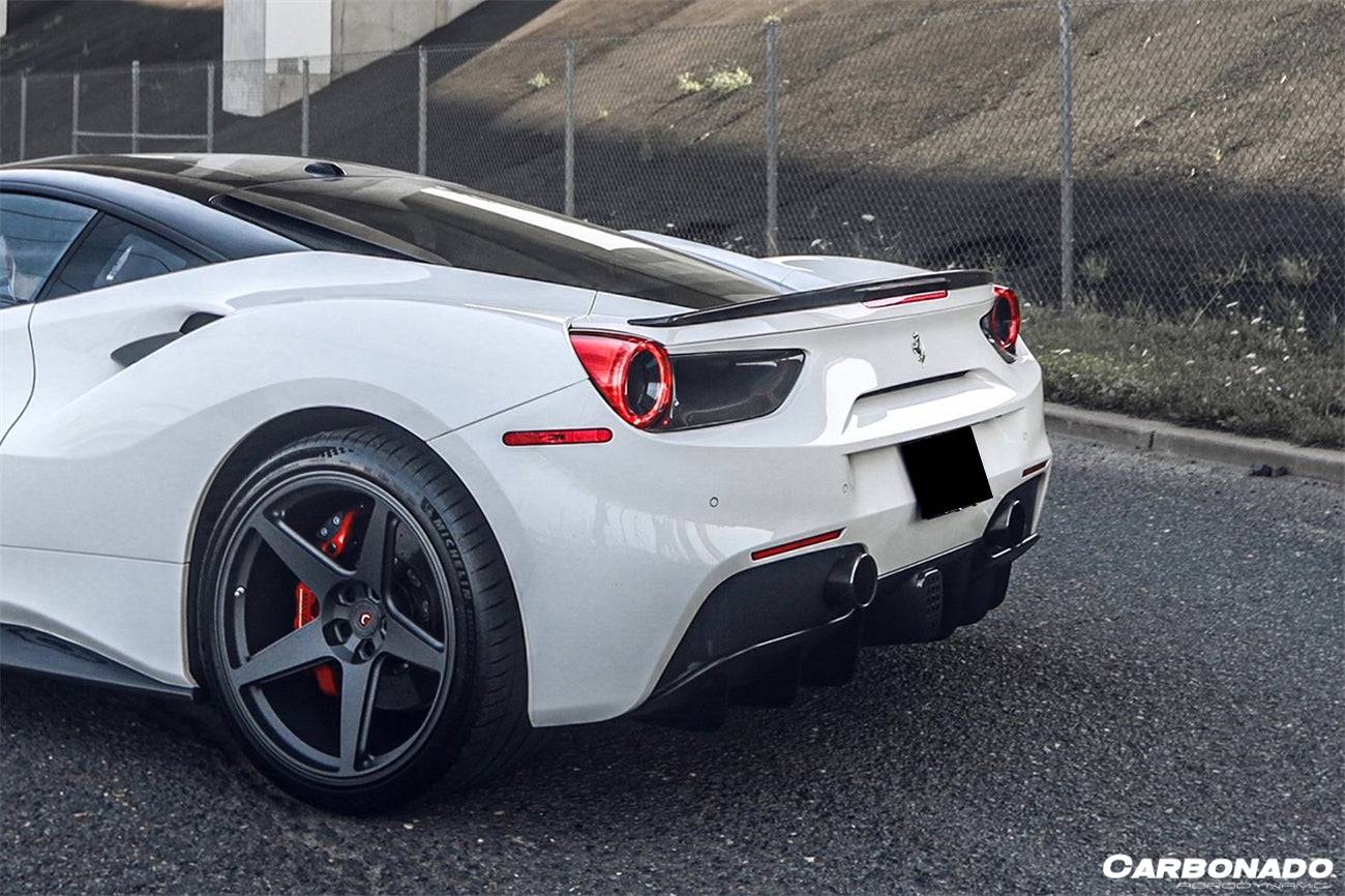 2015-2020 Ferrari 488 GTB Spyder OE Style Dry Carbon Fiber Rear Light Satellite Covers - Carbonado Aero