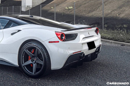 2015-2020 Ferrari 488 GTB Spyder OE Style Dry Carbon Fiber Rear Light Satellite Covers - Carbonado Aero