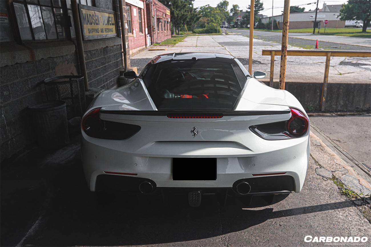 2015-2020 Ferrari 488 GTB Spyder OE Style Dry Carbon Fiber Rear Light Satellite Covers - Carbonado Aero