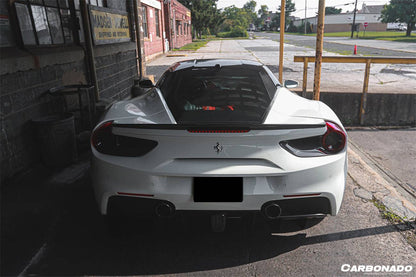 2015-2020 Ferrari 488 GTB Spyder OE Style Dry Carbon Fiber Rear Light Satellite Covers - Carbonado Aero