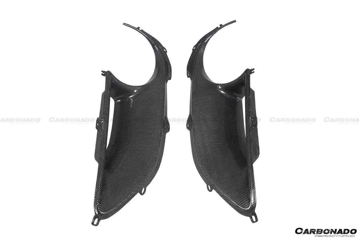 2015-2020 Ferrari 488 GTB Spyder OE Style Dry Carbon Fiber Rear Light Satellite Covers - Carbonado Aero