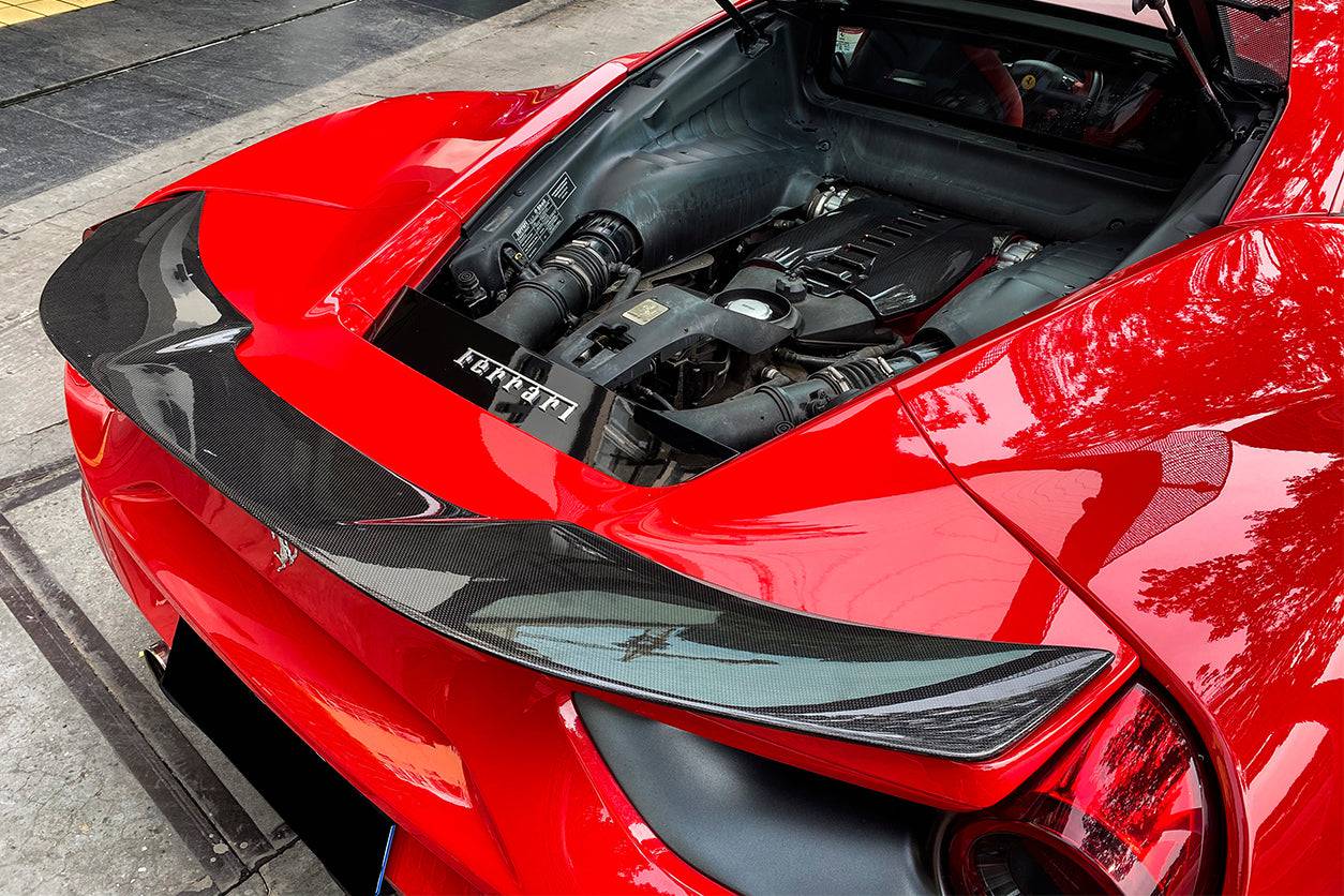 2015-2020 Ferrari 488 GTB VRS Style Carbon Fiber Trunk Spoiler - Carbonado