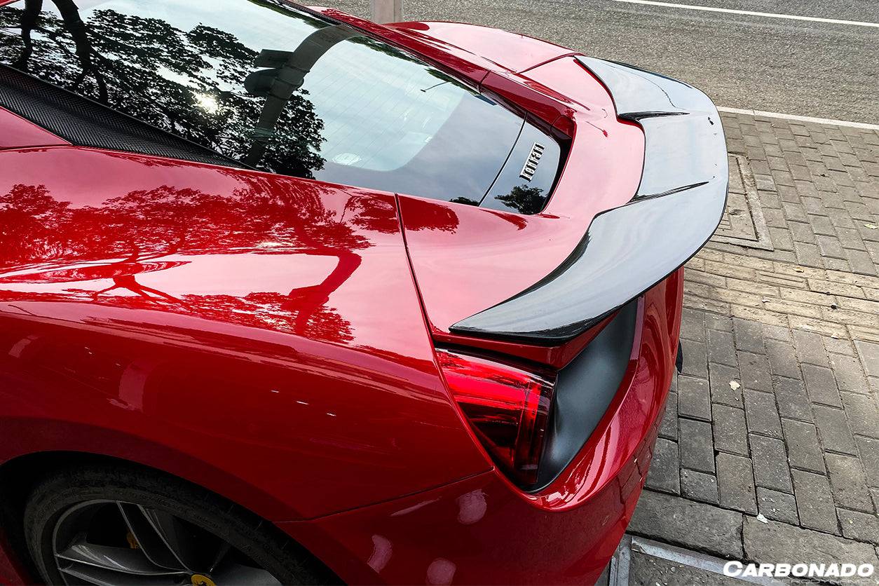 2015-2020 Ferrari 488 GTB VRS Style Carbon Fiber Trunk Spoiler - Carbonado