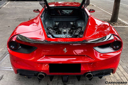 2015-2020 Ferrari 488 GTB VRS Style Carbon Fiber Trunk Spoiler - Carbonado