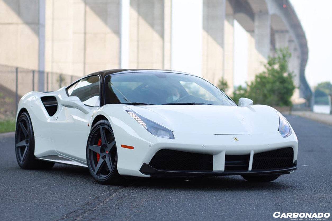 2015-2020 Ferrari 488 GTB Spyder OE Style Dry Carbon Fiber Side Air Intake Fins - Carbonado Aero