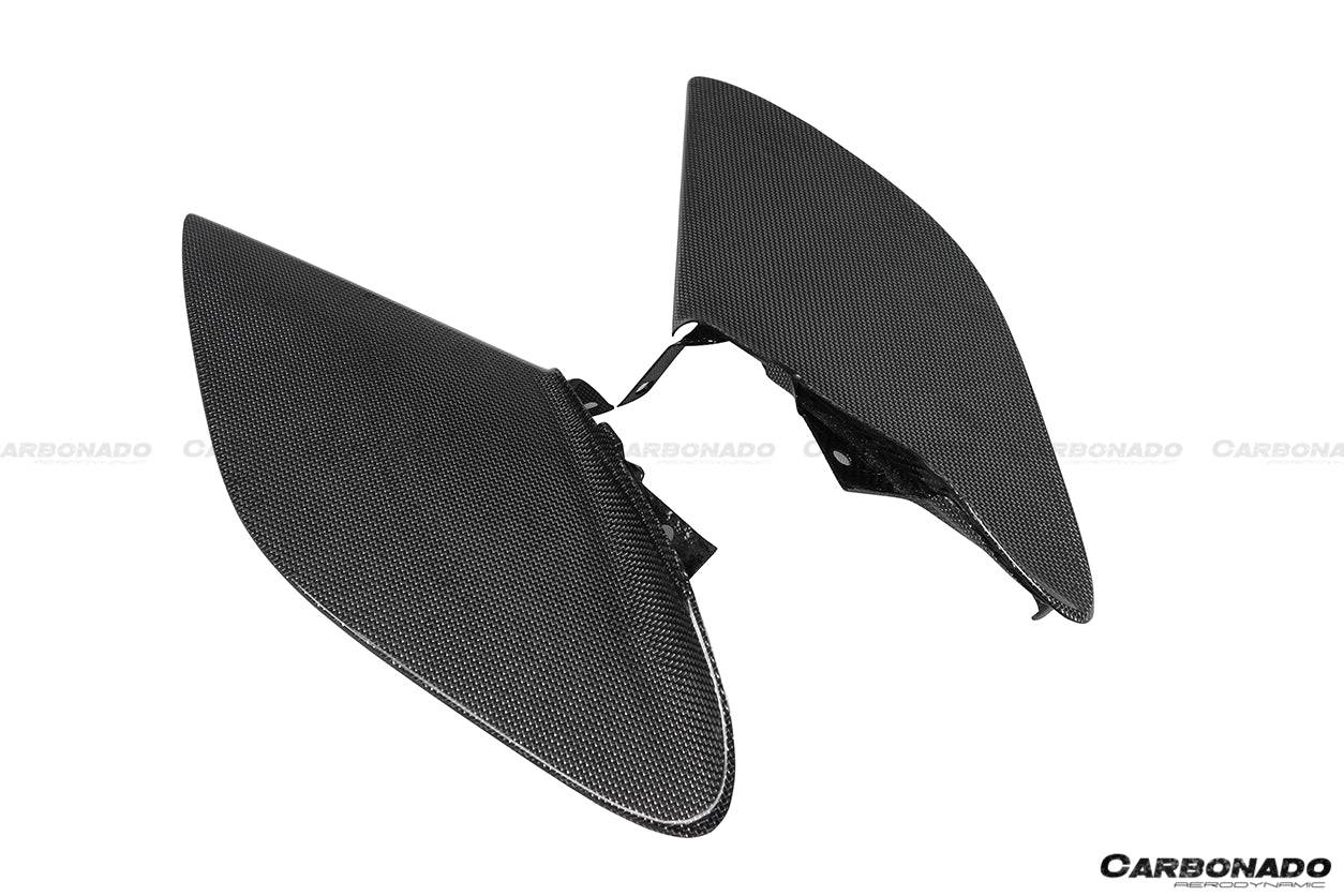 2015-2020 Ferrari 488 GTB Spyder OE Style Dry Carbon Fiber Side Air Intake Fins - Carbonado Aero