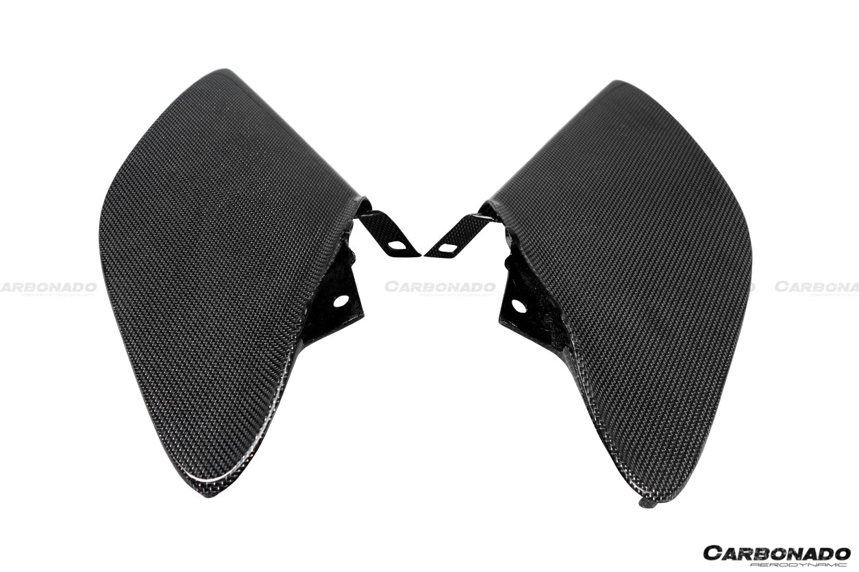 2015-2020 Ferrari 488 GTB Spyder OE Style Dry Carbon Fiber Side Air Intake Fins - Carbonado Aero