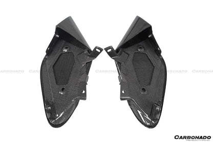2015-2020 Ferrari 488 GTB Spyder OE Style Dry Carbon Fiber Side Air Intake Fins - Carbonado Aero
