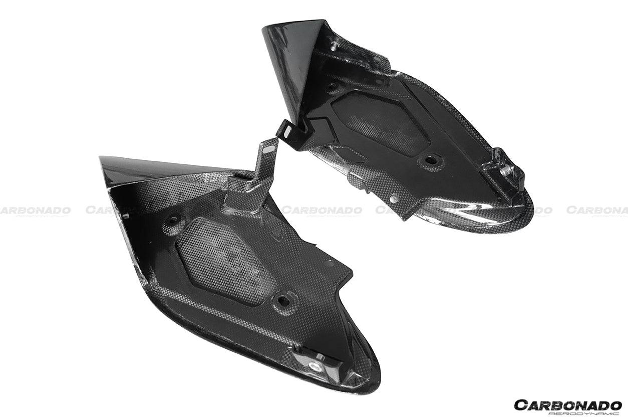 2015-2020 Ferrari 488 GTB Spyder OE Style Dry Carbon Fiber Side Air Intake Fins - Carbonado Aero