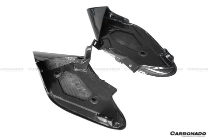2015-2020 Ferrari 488 GTB Spyder OE Style Dry Carbon Fiber Side Air Intake Fins - Carbonado Aero