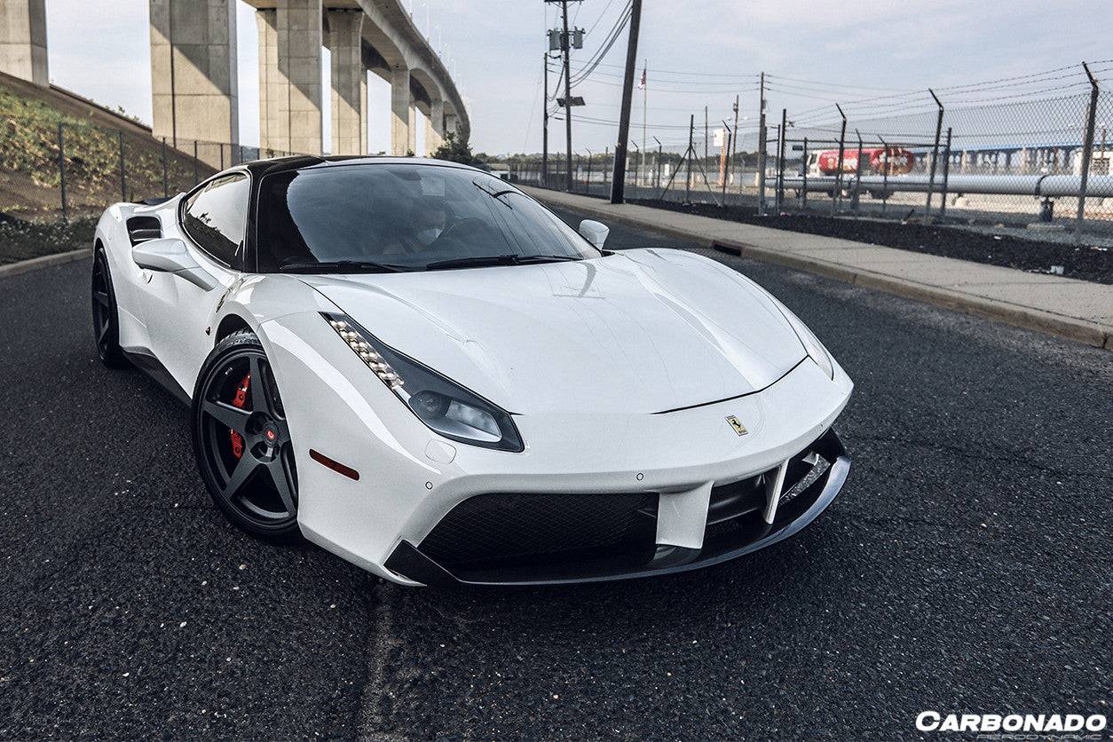 2015-2020 Ferrari 488 GTB Spyder OE Style Dry Carbon Fiber Side Air Intake Fins - Carbonado Aero