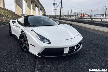 2015-2020 Ferrari 488 GTB Spyder OE Style Dry Carbon Fiber Side Air Intake Fins - Carbonado Aero