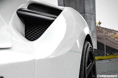 2015-2020 Ferrari 488 GTB Spyder OE Style Dry Carbon Fiber Side Air Intake Fins - Carbonado Aero
