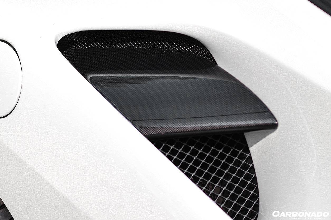 2015-2020 Ferrari 488 GTB Spider OE Style Dry Carbon Fiber Side Air Intake Fins - Carbonado