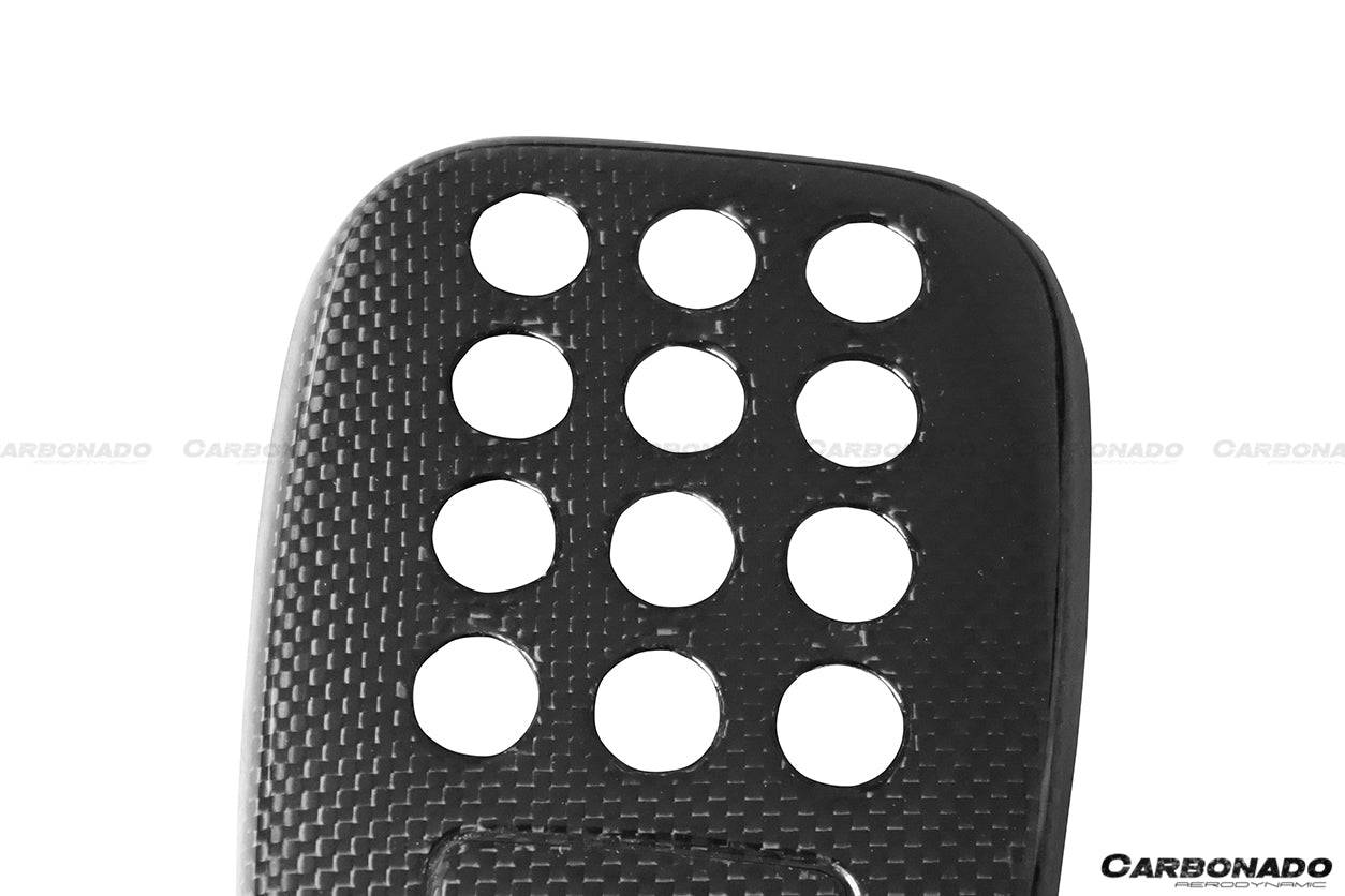 2015-2020 Ferrari 488 GTB Spyder Dry Carbon Fiber Rear Black Light Cover (No camera hole) - Carbonado Aero