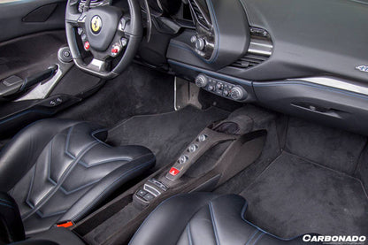 2015-2020 Ferrari 488 GTB & Spider Dry Carbon Fiber Bridge Support Windows Switches Panel - Carbonado