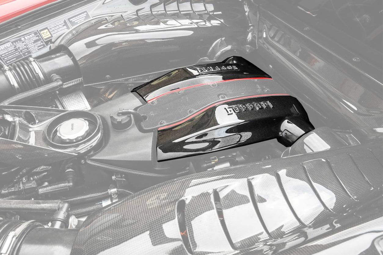 2015-2020 Ferrari 488 GTB & Spider Dry Carbon Fiber Engine Replacement Cover - Carbonado