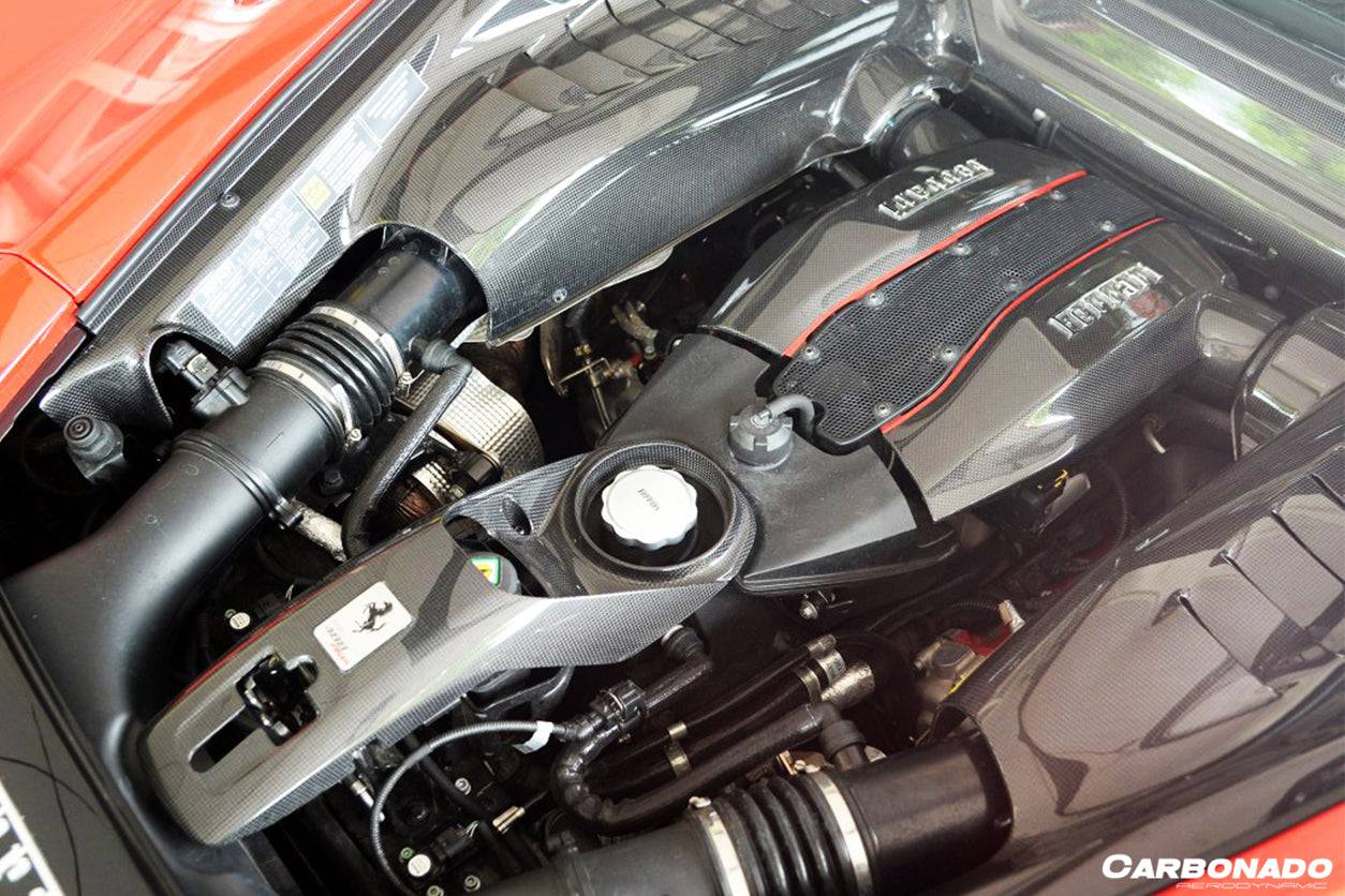 2015-2020 Ferrari 488 GTB/Spyder Dry Carbon Fiber Engine Replacement Cover - Carbonado Aero