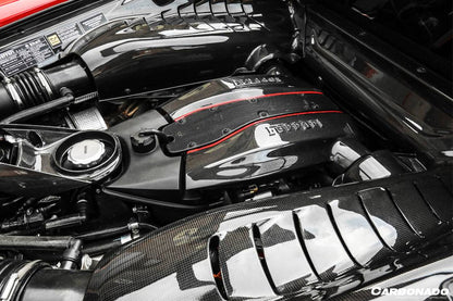 2015-2020 Ferrari 488 GTB/Spyder Dry Carbon Fiber Engine Replacement Cover - Carbonado Aero