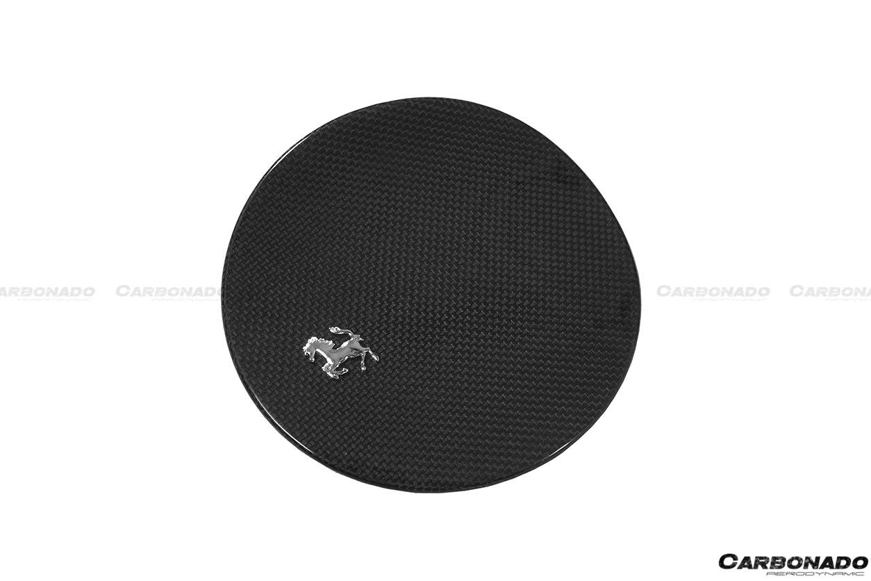 2017-2023 Ferrari 812 OE Style DRY Carbon Fiber Fuel Door With Logo - Carbonado Aero