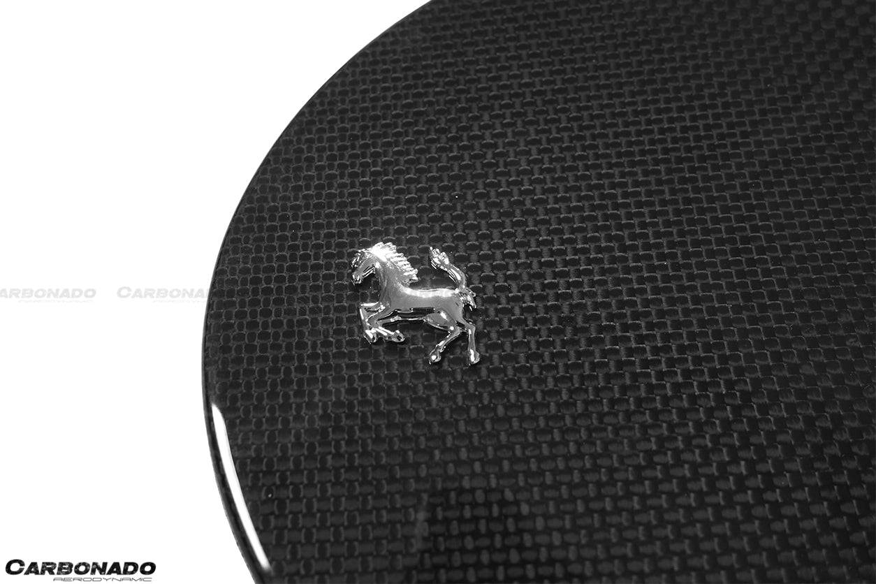 2017-2023 Ferrari 812 OE Style DRY Carbon Fiber Fuel Door With Logo - Carbonado Aero