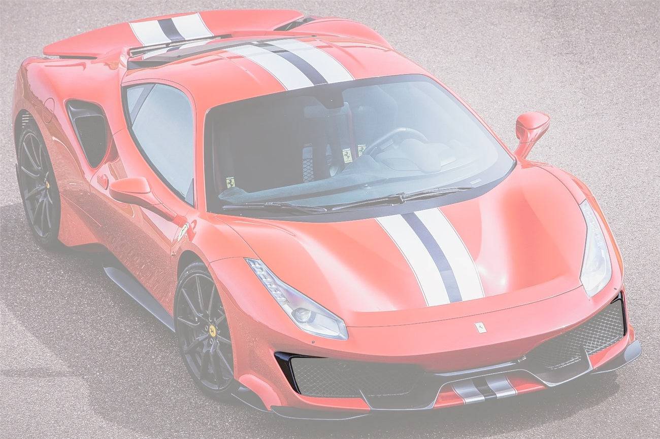 2018-2022 Ferrari 488 Pista OEM Style Carbon Fiber Front Bumper Vent Canards - Carbonado