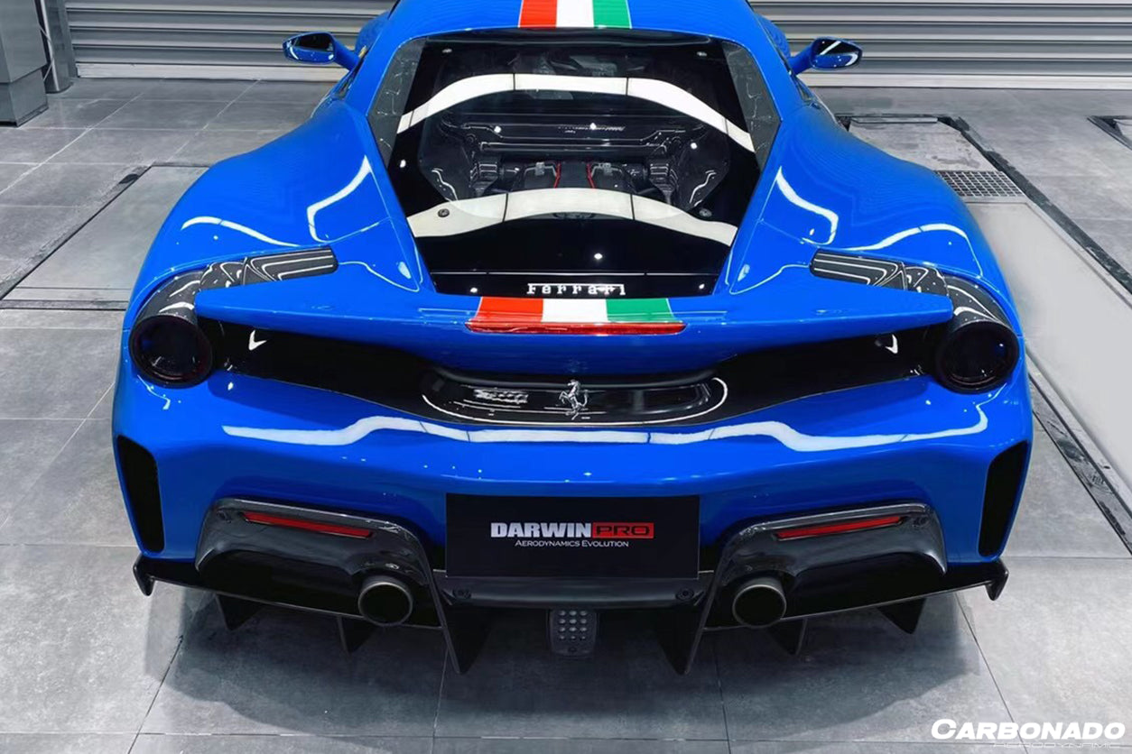2018-2020 Ferrari 488 Pista OEM Style Part Carbon Fiber Rear Bumper - Carbonado Aero