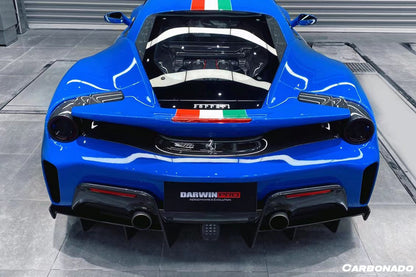 2018-2020 Ferrari 488 Pista OEM Style Part Carbon Fiber Rear Bumper - Carbonado Aero