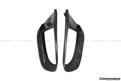 2015-2020 Ferrari 488 GTB Spyder Pista Style Carbon Fiber Quarter Panel Side Scoops - Carbonado Aero