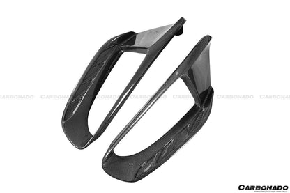 2015-2020 Ferrari 488 GTB Spyder Pista Style Carbon Fiber Quarter Panel Side Scoops - Carbonado Aero