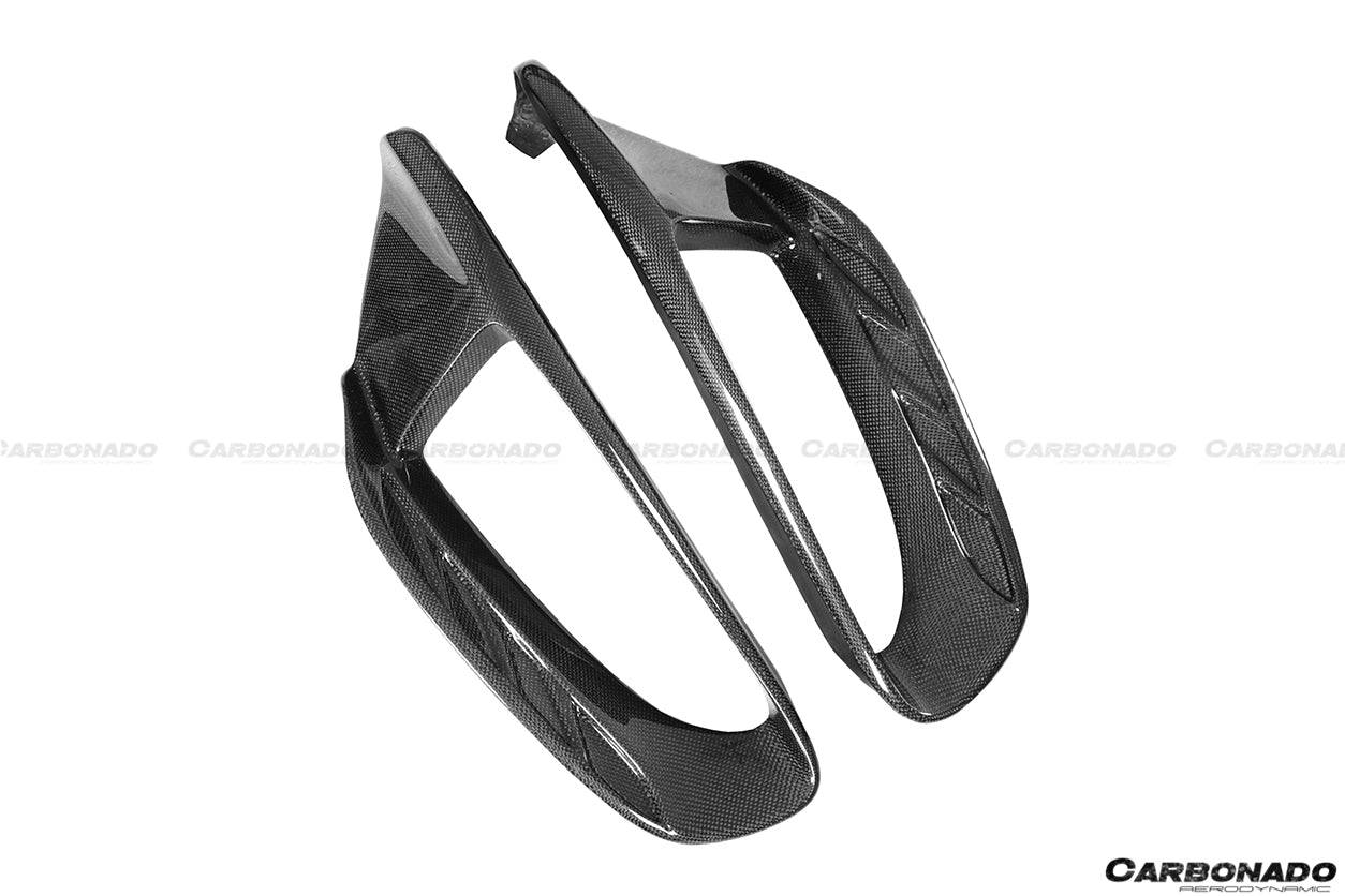 2015-2020 Ferrari 488 GTB Spyder Pista Style Carbon Fiber Quarter Panel Side Scoops - Carbonado Aero