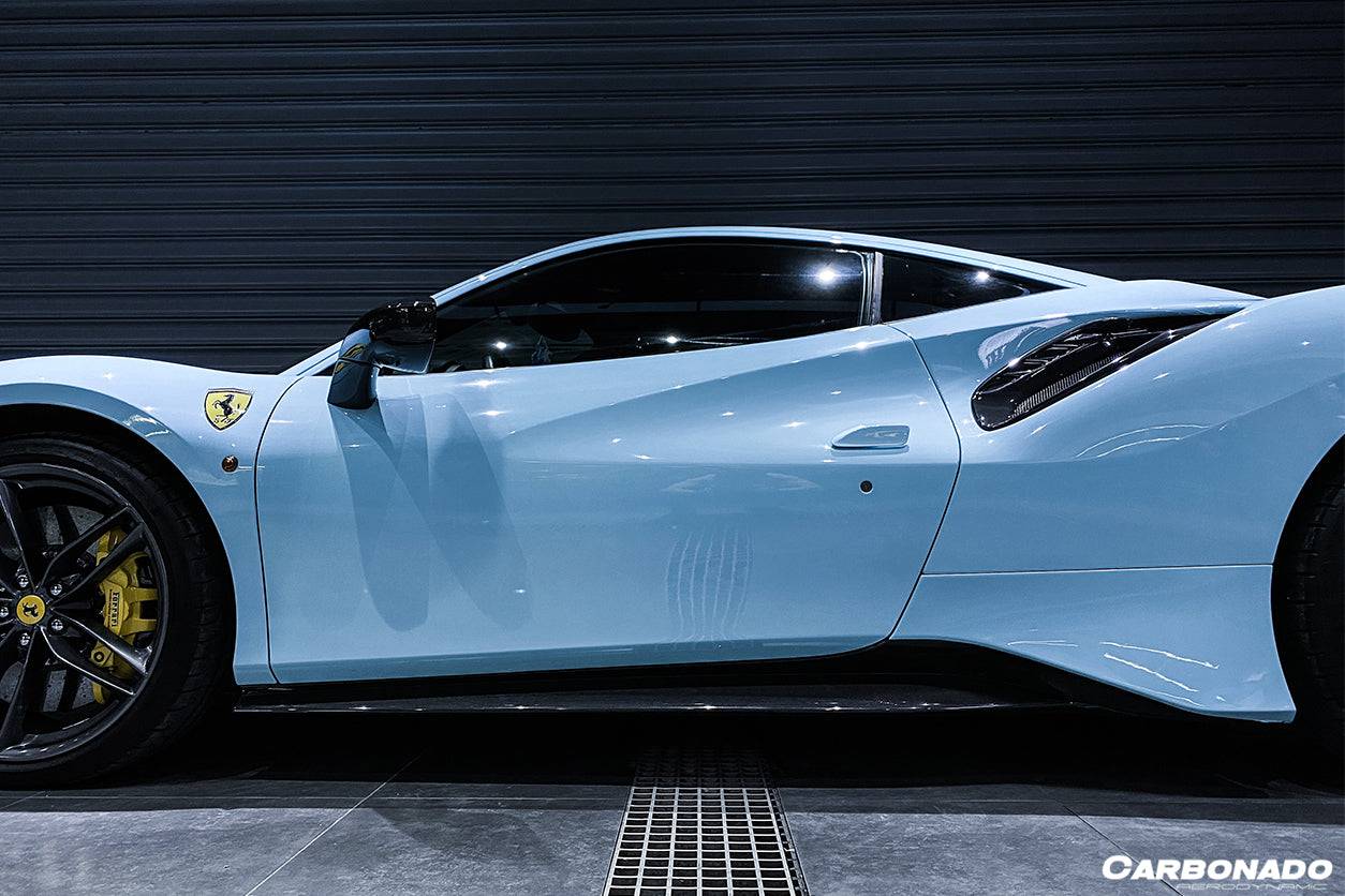 2015-2020 Ferrari 488 Pista/GTB/Spyder OEM Style Side Skirts - Carbonado Aero