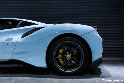 2015-2020 Ferrari 488 GTB Spyder Pista Style Carbon Fiber Quarter Panel Side Scoops - Carbonado Aero