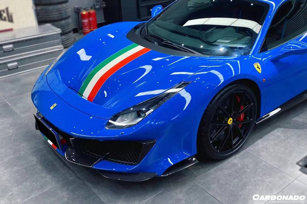 2018-2020 Ferrari 488 Pista OEM Style Part Carbon Fiber Front Bumper - Carbonado Aero