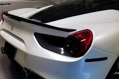 2015-2020 Ferrari 488 GTB BKSS Style Carbon Fiber Trunk Spoiler - Carbonado