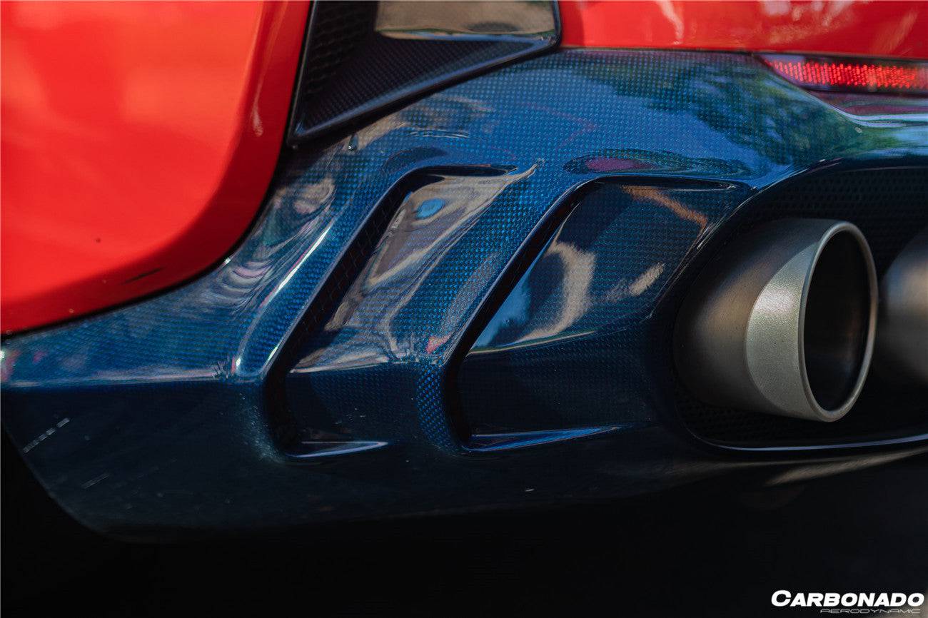2018-UP Ferrari 812 Superfast MSY Style DRY Carbon Fiber Rear Diffuser w/ Light - Carbonado Aero