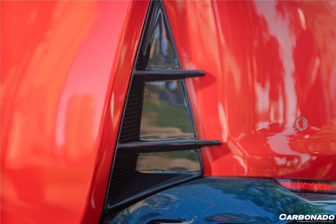 2018-UP Ferrari 812 Superfast /GTS MSY Style DRY Carbon Fiber Rear Bumper Vents - Carbonado Aero