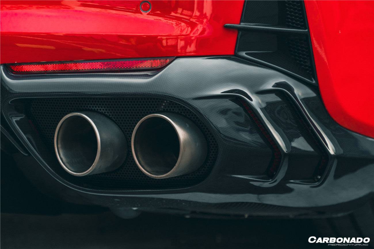 2018-UP Ferrari 812 Superfast MSY Style DRY Carbon Fiber Rear Diffuser w/ Light - Carbonado Aero