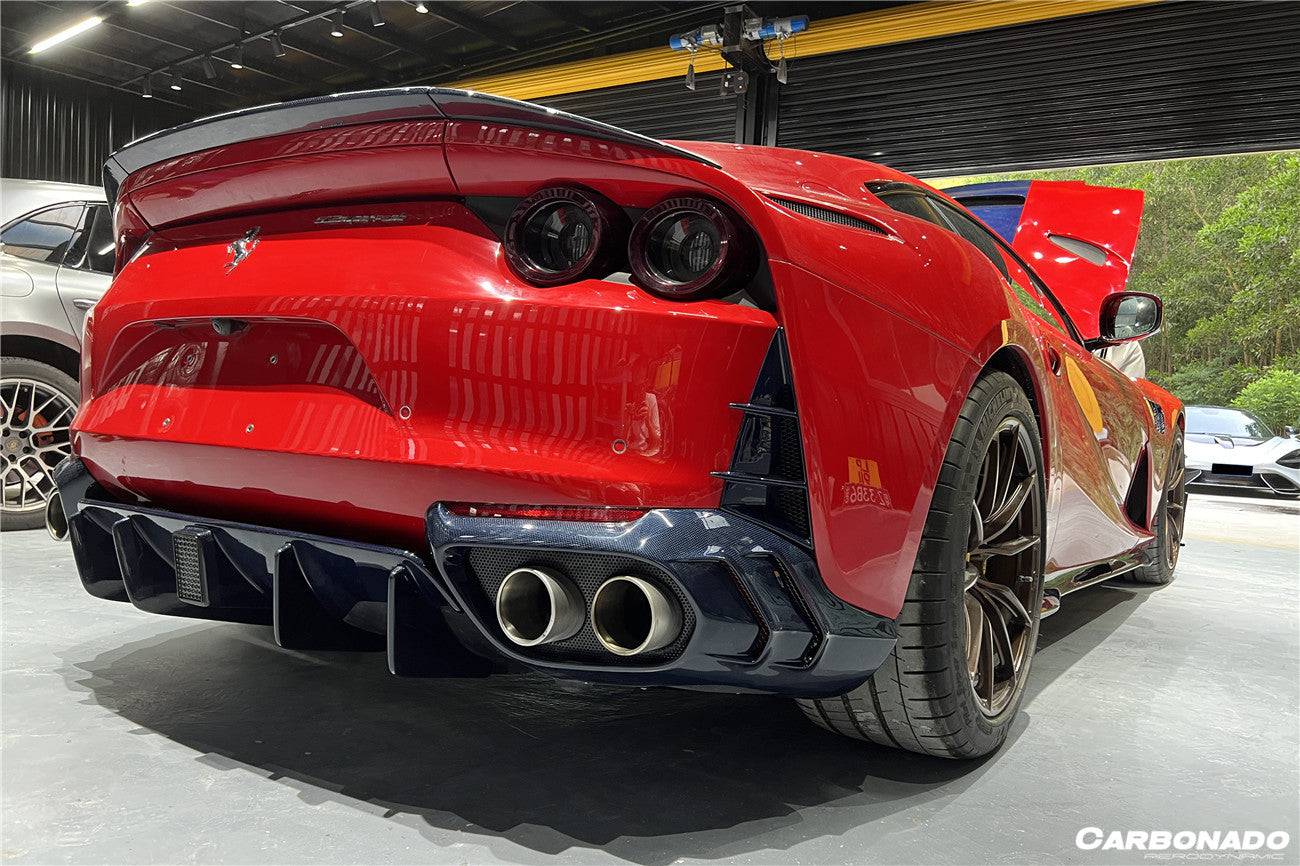 2018-UP Ferrari 812 Superfast /GTS MSY Style DRY Carbon Fiber Rear Bumper Vents - Carbonado Aero