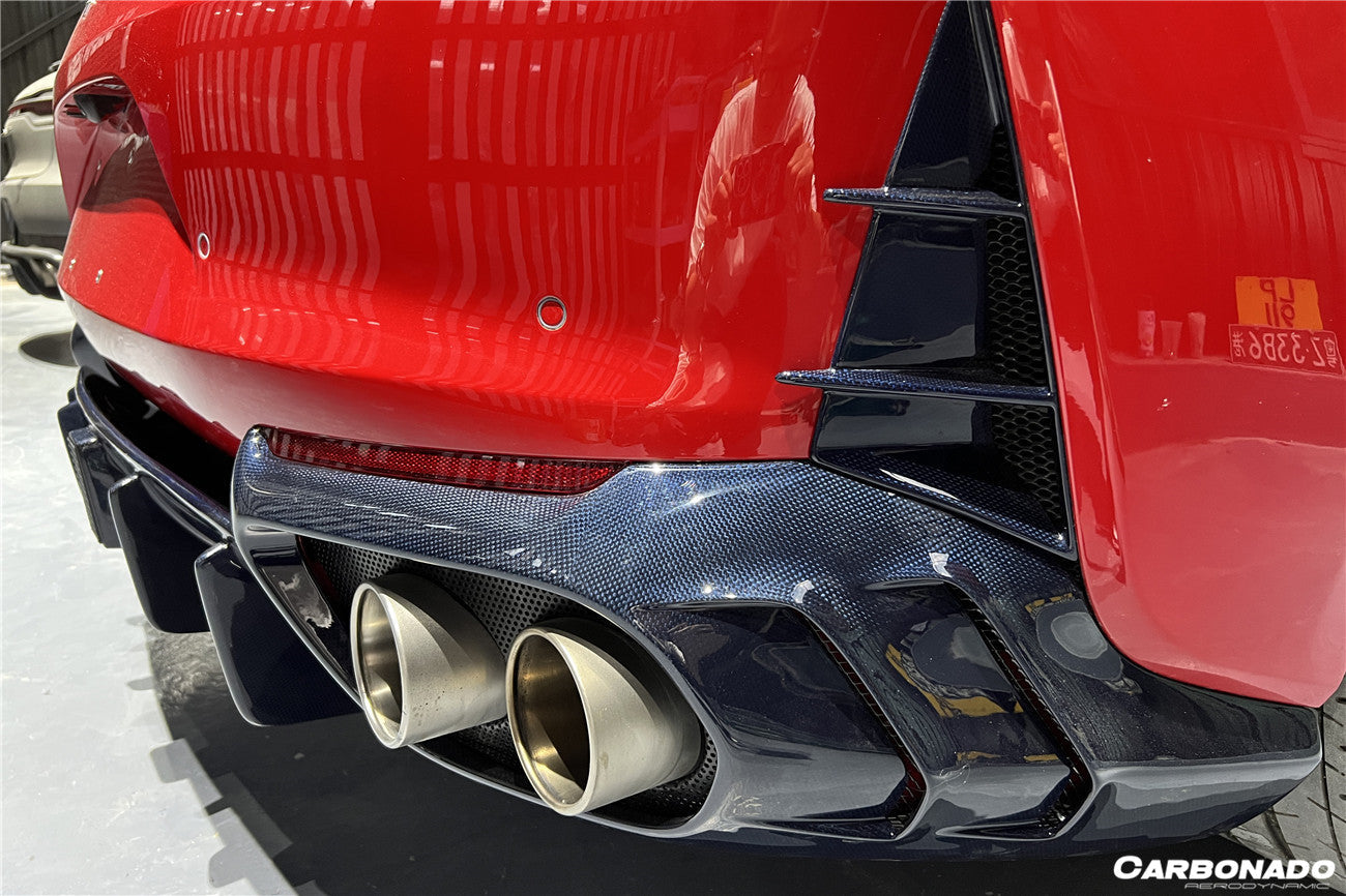 2018-UP Ferrari 812 Superfast /GTS MSY Style DRY Carbon Fiber Rear Bumper Vents - Carbonado Aero