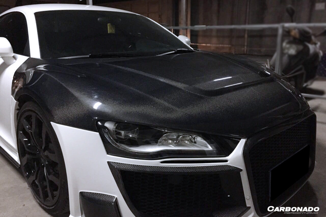 2006-2015 Audi R8 Coupe & Spyder P Style Carbon Fiber Hood