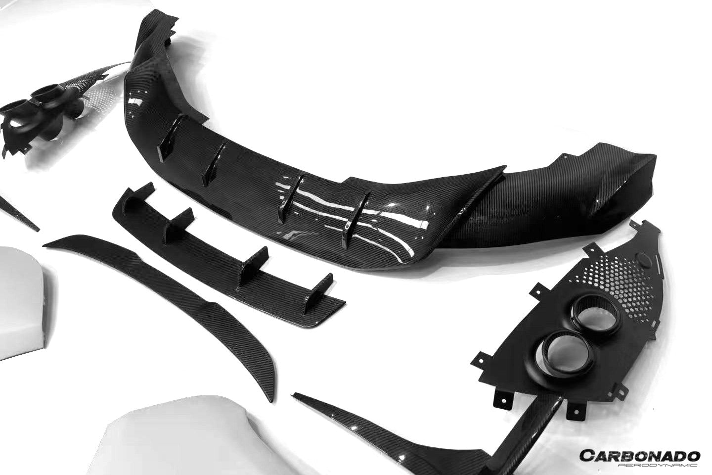 2021-2024 Aston Martin DBX 707 Style Dry Carbon Fiber Front Bumper With Lights