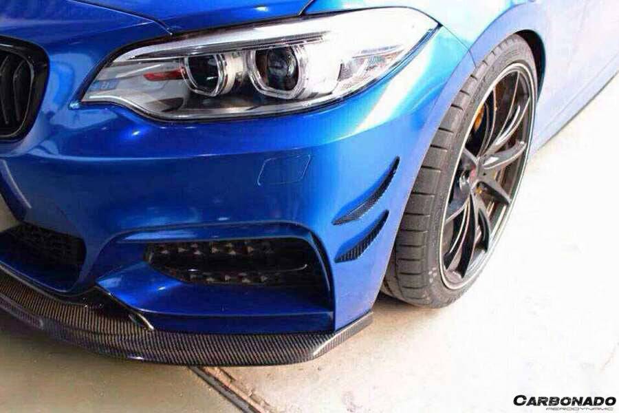 2013-2016 BMW 2 Series F22/F23 EXOT Style Front Canards (M-Tech Only) - Carbonado