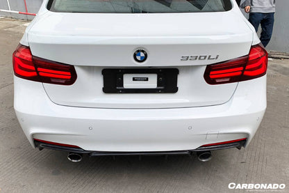 2013-2019 BMW 3 Series F30 F35 MP Style Carbon Fiber Dual Exhaust Rear Lip (For M-Tech Only) - Carbonado