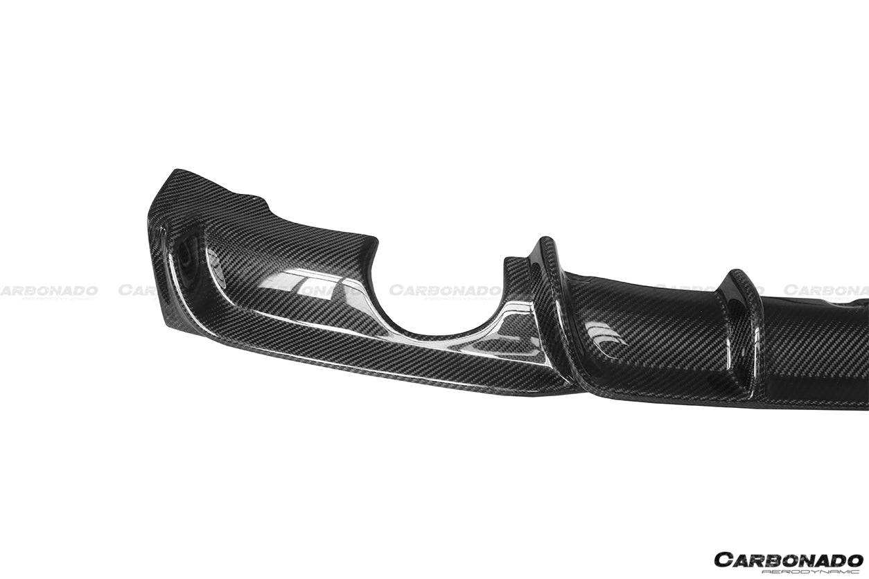 2013-2019 BMW 3 Series F30 F35 MP Style Carbon Fiber Dual Exhaust Rear Lip (For M-Tech Only) - Carbonado Aero