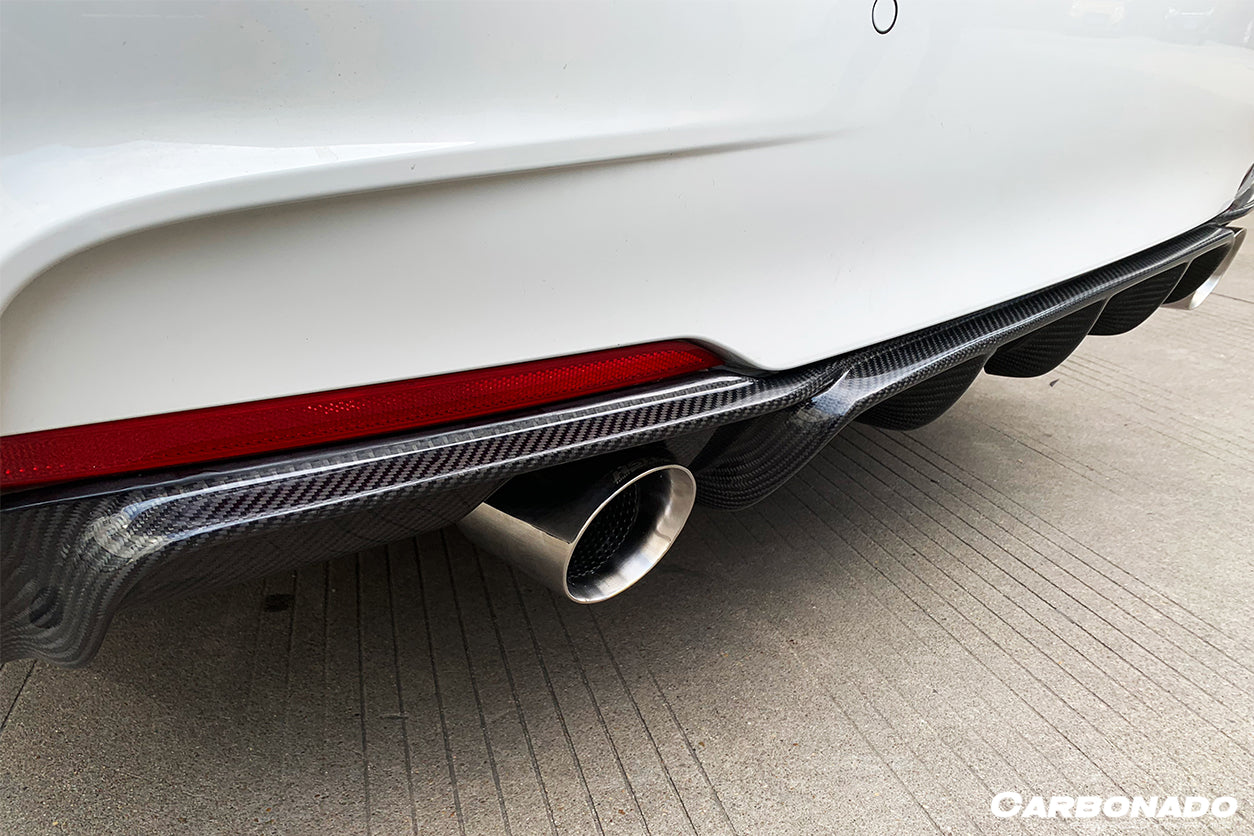 2013-2019 BMW 3 Series F30 F35 MP Style Carbon Fiber Dual Exhaust Rear Lip (For M-Tech Only) - Carbonado Aero