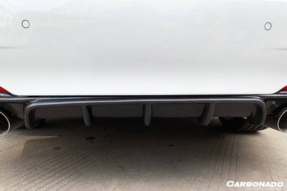 2013-2019 BMW 3 Series F30 F35 MP Style Carbon Fiber Dual Exhaust Rear Lip (For M-Tech Only) - Carbonado Aero