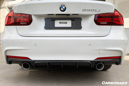 2013-2019 BMW 3 Series F30 F35 MP Style Carbon Fiber Dual Exhaust Rear Lip (For M-Tech Only) - Carbonado Aero