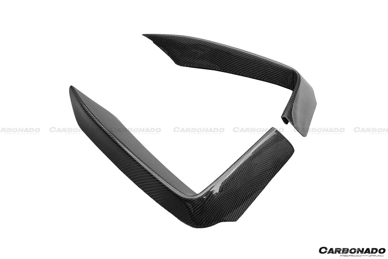 2013-2020 BMW 4 Series F32 F33 ECC Style Carbon Fiber Front Bumper Canards (For M-Tech Only ) - Carbonado Aero