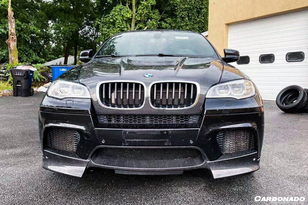 2009-2014 BMW E70 E71 X5M X6M AK Style Carbon Fiber Front Lip - Carbonado Aero